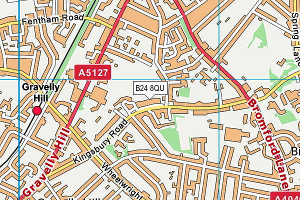 B24 8QU map - OS VectorMap District (Ordnance Survey)