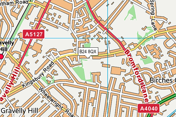 B24 8QX map - OS VectorMap District (Ordnance Survey)