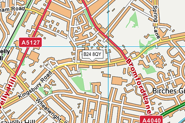 B24 8QY map - OS VectorMap District (Ordnance Survey)
