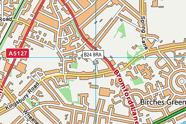 B24 8RA map - OS VectorMap District (Ordnance Survey)