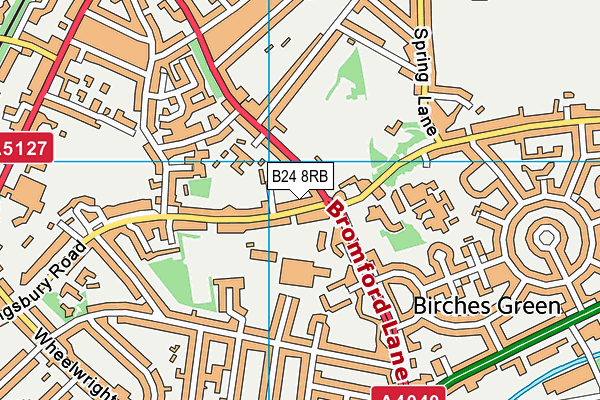 B24 8RB map - OS VectorMap District (Ordnance Survey)