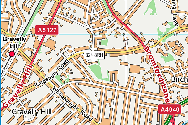 B24 8RH map - OS VectorMap District (Ordnance Survey)