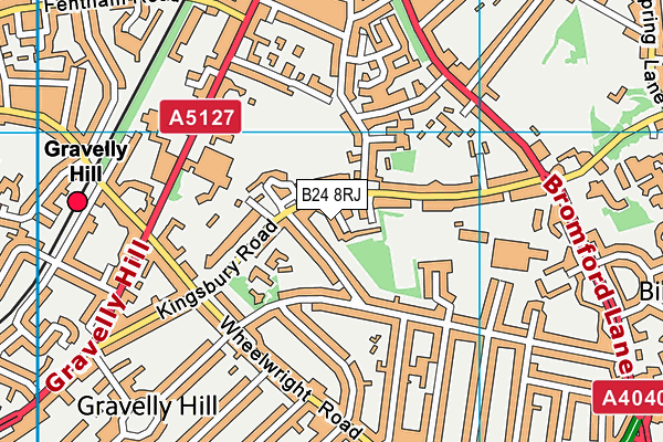 B24 8RJ map - OS VectorMap District (Ordnance Survey)