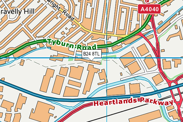 B24 8TL map - OS VectorMap District (Ordnance Survey)