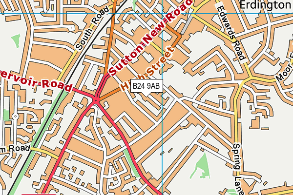 B24 9AB map - OS VectorMap District (Ordnance Survey)