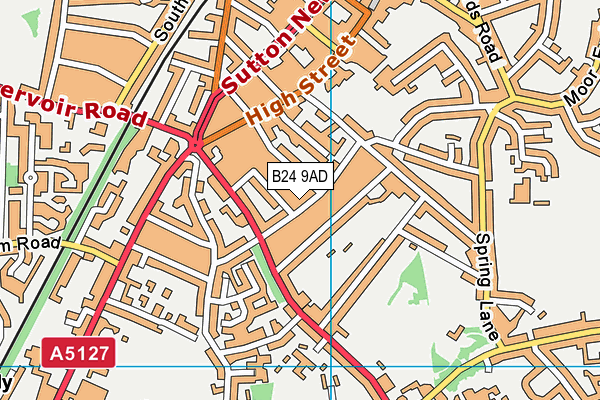 B24 9AD map - OS VectorMap District (Ordnance Survey)