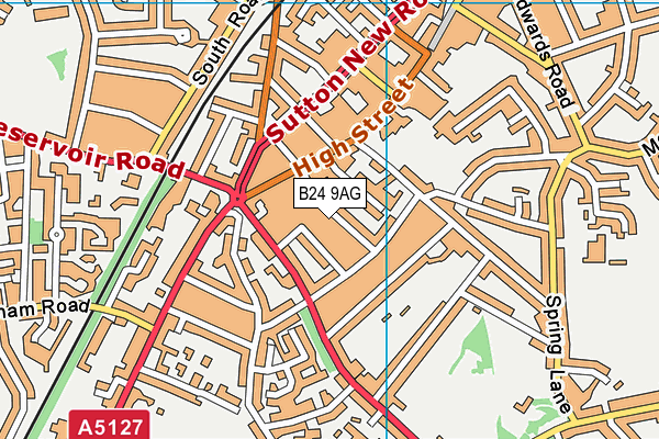 B24 9AG map - OS VectorMap District (Ordnance Survey)