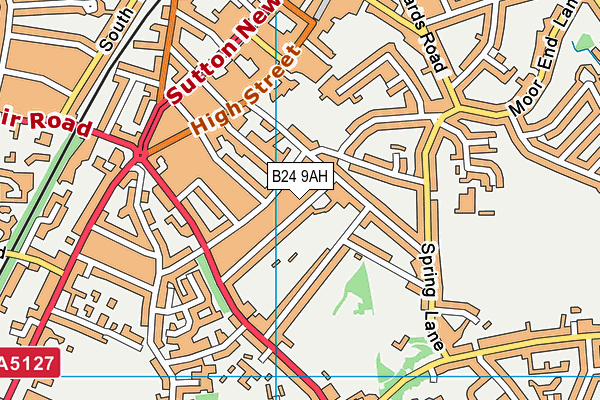 B24 9AH map - OS VectorMap District (Ordnance Survey)