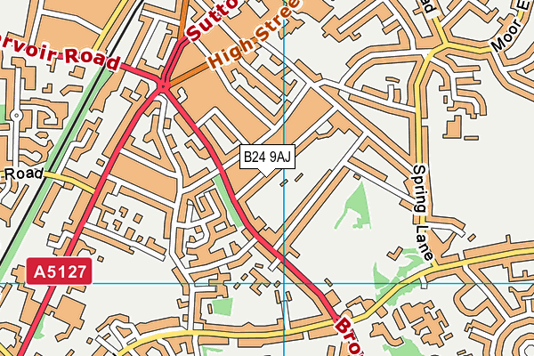 B24 9AJ map - OS VectorMap District (Ordnance Survey)