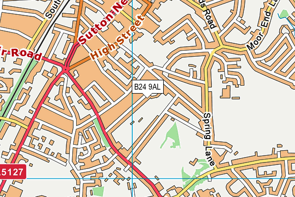 B24 9AL map - OS VectorMap District (Ordnance Survey)