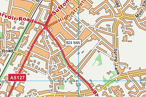 B24 9AN map - OS VectorMap District (Ordnance Survey)