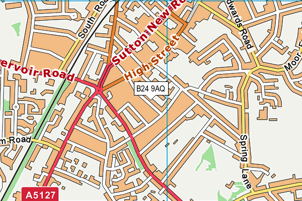 B24 9AQ map - OS VectorMap District (Ordnance Survey)