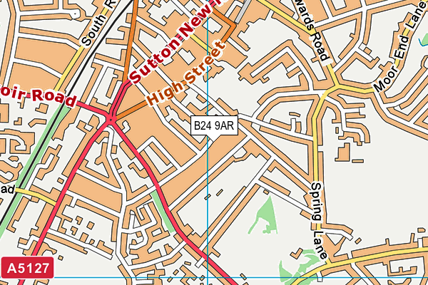 B24 9AR map - OS VectorMap District (Ordnance Survey)