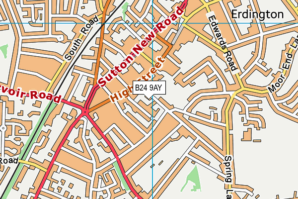 B24 9AY map - OS VectorMap District (Ordnance Survey)