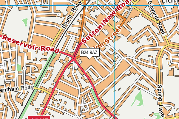 B24 9AZ map - OS VectorMap District (Ordnance Survey)