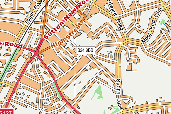 B24 9BB map - OS VectorMap District (Ordnance Survey)