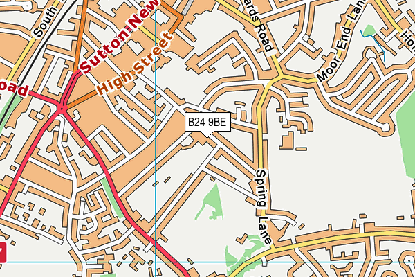 B24 9BE map - OS VectorMap District (Ordnance Survey)