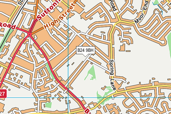 B24 9BH map - OS VectorMap District (Ordnance Survey)