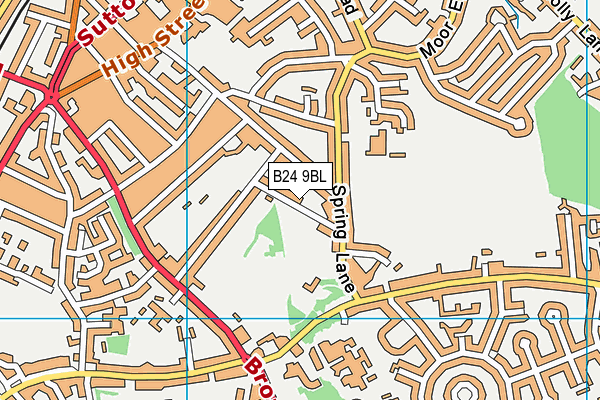 B24 9BL map - OS VectorMap District (Ordnance Survey)