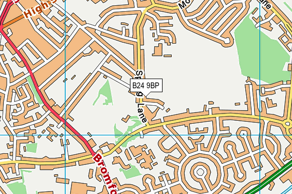 B24 9BP map - OS VectorMap District (Ordnance Survey)