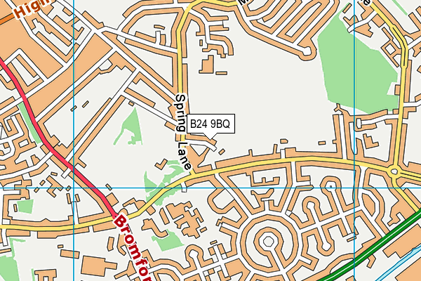 B24 9BQ map - OS VectorMap District (Ordnance Survey)