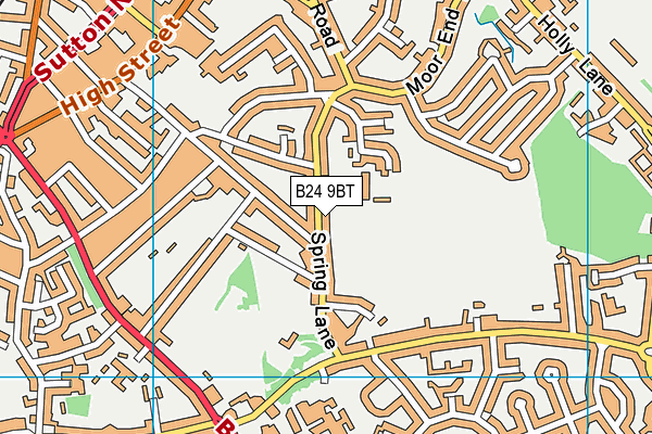 B24 9BT map - OS VectorMap District (Ordnance Survey)