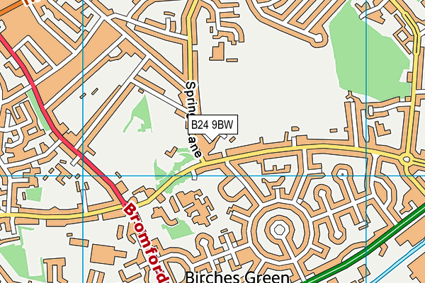 B24 9BW map - OS VectorMap District (Ordnance Survey)