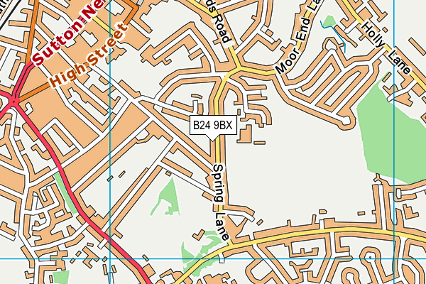 B24 9BX map - OS VectorMap District (Ordnance Survey)