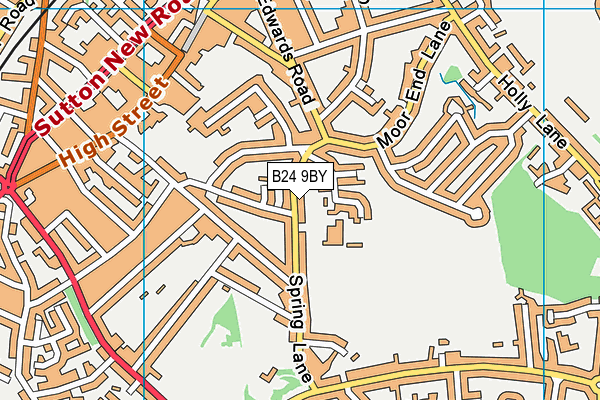 B24 9BY map - OS VectorMap District (Ordnance Survey)