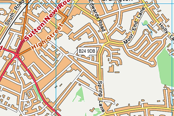 B24 9DB map - OS VectorMap District (Ordnance Survey)