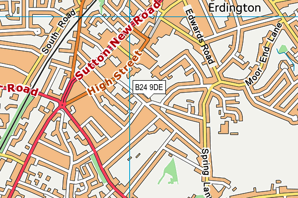 B24 9DE map - OS VectorMap District (Ordnance Survey)