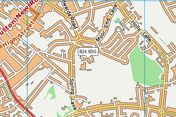 B24 9DG map - OS VectorMap District (Ordnance Survey)