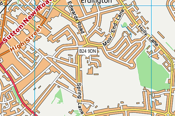 B24 9DN map - OS VectorMap District (Ordnance Survey)