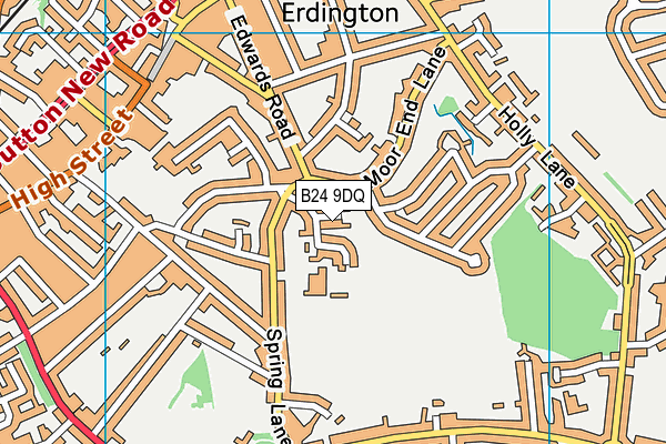 B24 9DQ map - OS VectorMap District (Ordnance Survey)