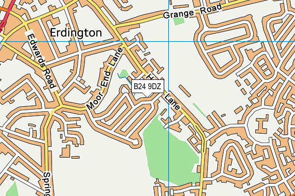 B24 9DZ map - OS VectorMap District (Ordnance Survey)