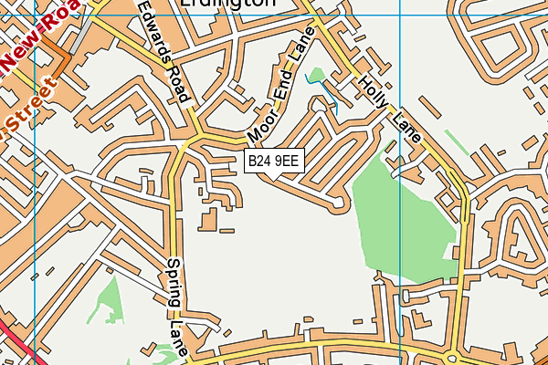 B24 9EE map - OS VectorMap District (Ordnance Survey)