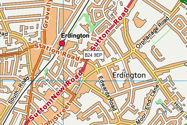 B24 9EP map - OS VectorMap District (Ordnance Survey)