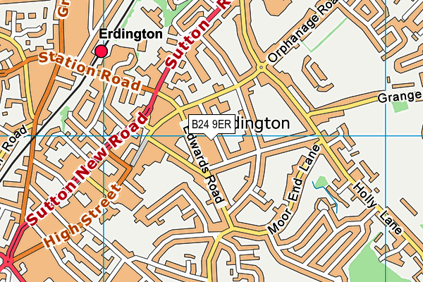 Erdington Leisure Centre map (B24 9ER) - OS VectorMap District (Ordnance Survey)