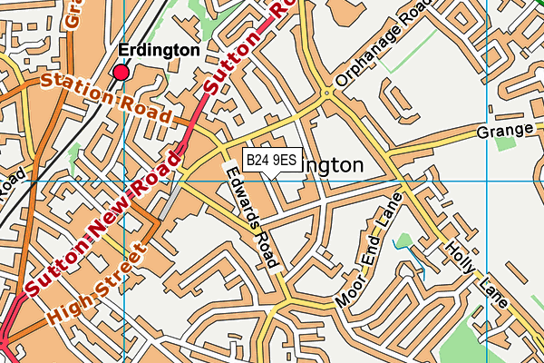 B24 9ES map - OS VectorMap District (Ordnance Survey)