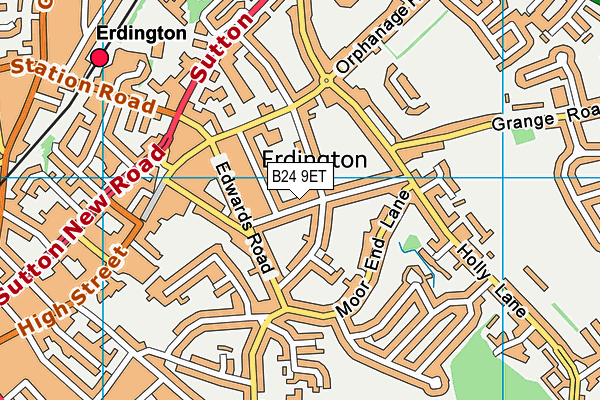 B24 9ET map - OS VectorMap District (Ordnance Survey)