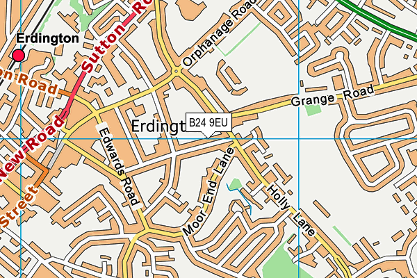 B24 9EU map - OS VectorMap District (Ordnance Survey)