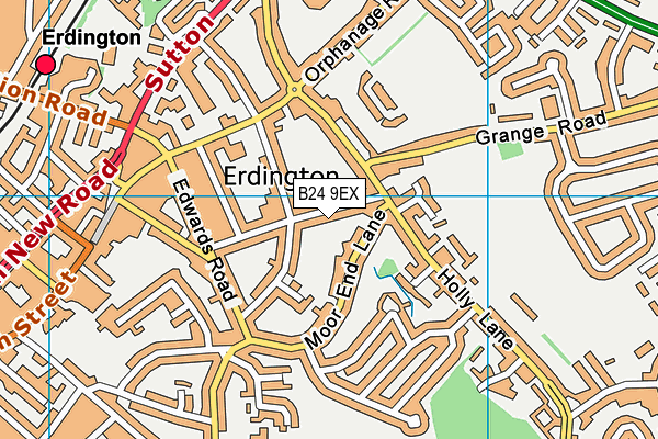 B24 9EX map - OS VectorMap District (Ordnance Survey)