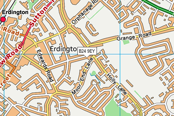 B24 9EY map - OS VectorMap District (Ordnance Survey)