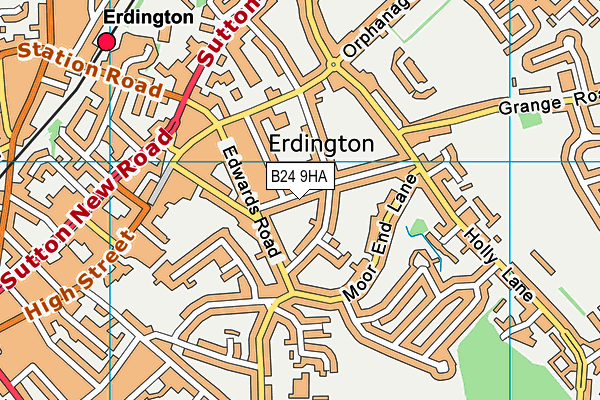 B24 9HA map - OS VectorMap District (Ordnance Survey)