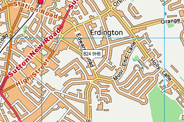 B24 9HB map - OS VectorMap District (Ordnance Survey)