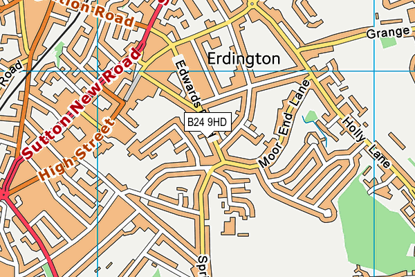 B24 9HD map - OS VectorMap District (Ordnance Survey)