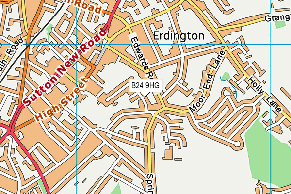 B24 9HG map - OS VectorMap District (Ordnance Survey)