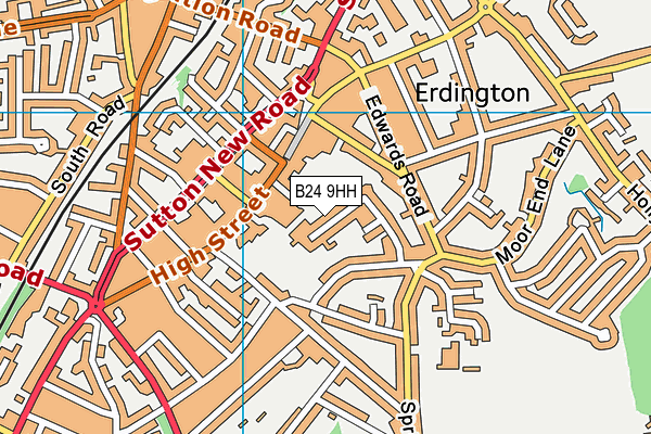 B24 9HH map - OS VectorMap District (Ordnance Survey)