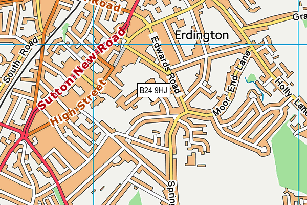 B24 9HJ map - OS VectorMap District (Ordnance Survey)