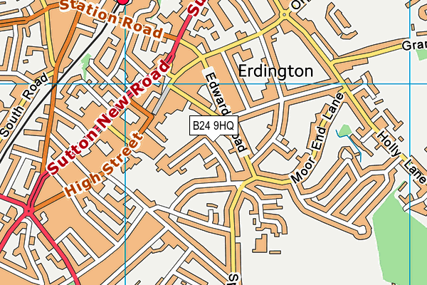 B24 9HQ map - OS VectorMap District (Ordnance Survey)